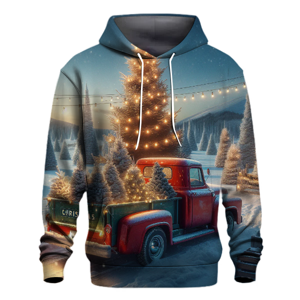 Vintage Christmas Truck with Tree Hoodie