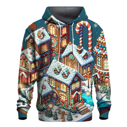 Whimsical Gingerbread Village Hoodie