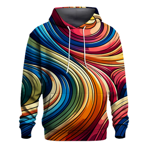 Intriguing Abstract Waves Hoodie