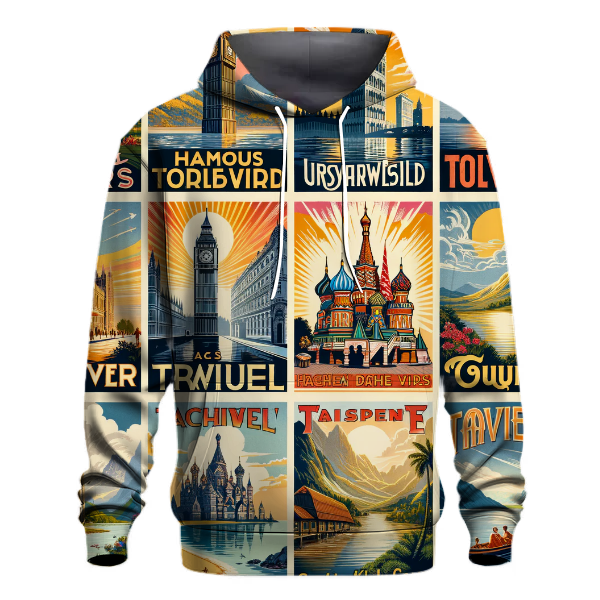 Vintage Travel Posters Collage Hoodie