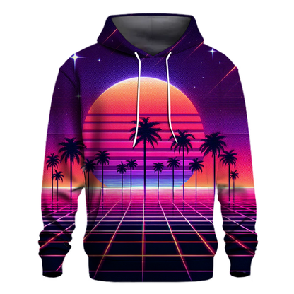 Funky Synthwave Sunset Hoodie Custom Hoodies