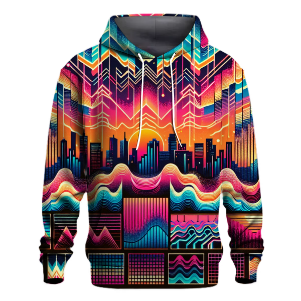 Electric Dusk Wave Hoodie