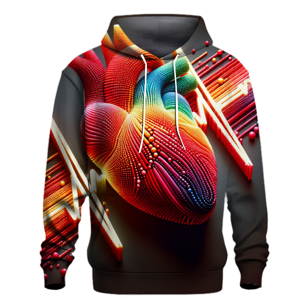 Vibrant Abstract Heartbeat Hoodie