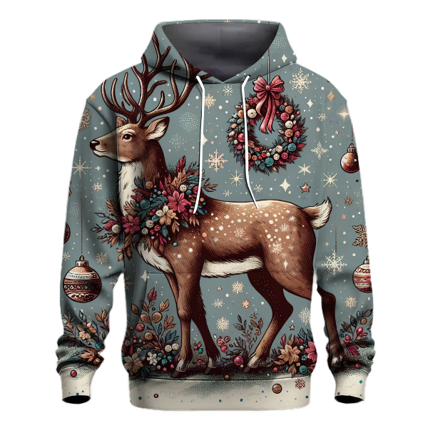 Vintage Christmas Reindeer Hoodie