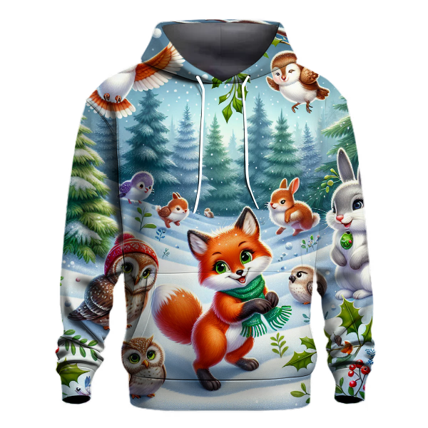 Winter Wonderland Woodland Creatures Hoodie