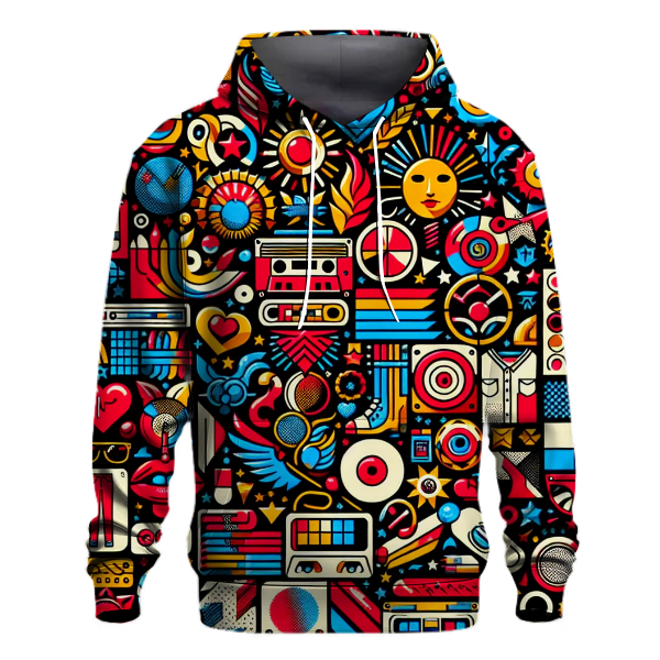 Bold Pop Art Collage Hoodie