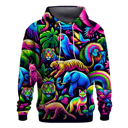 Neon Animal Fusion Hoodie Lightweight Hoodies