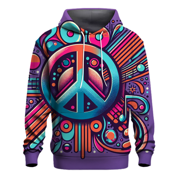 Funky Peace Love and Music Hoodie