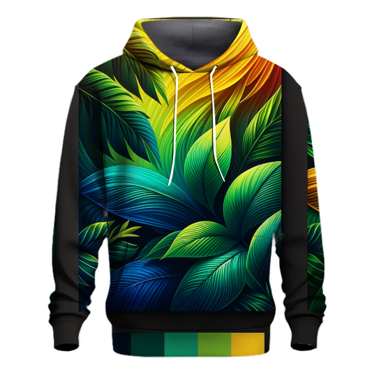 Bold Tropical Leaves Gradient Hoodie