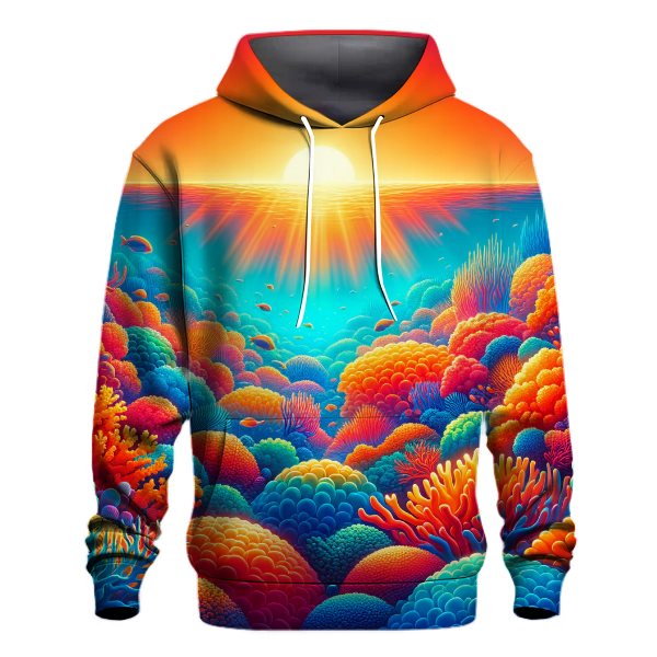 Coral Reef Sunset Gradient Hoodie