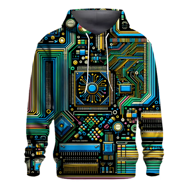 Retro Tech Circuits Hoodie Custom Hoodies