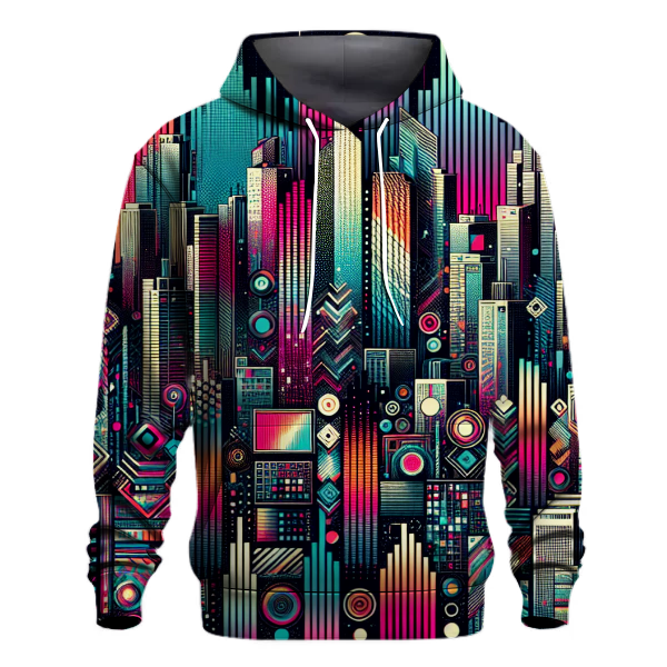 Synthwave Skyline Design Hoodie Hoodies Fashion