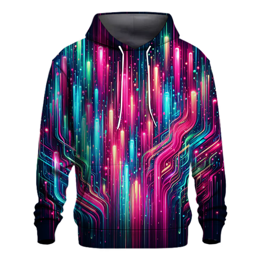 Cascading Neon Lights Hoodie Graphic Hoodies