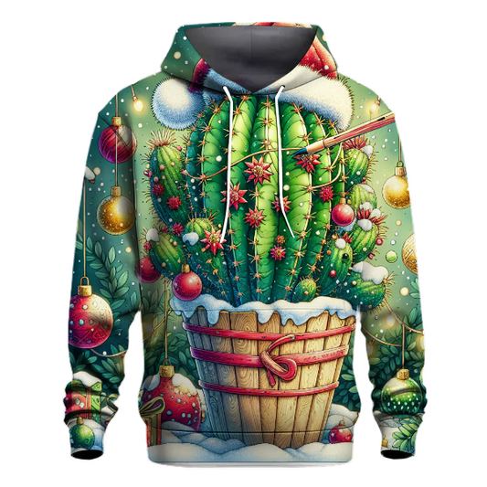 Cute Christmas Cactus Design Hoodie