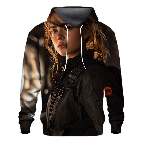 Florence Pugh: Unyielding Resolve of the New Black Widow Hoodie