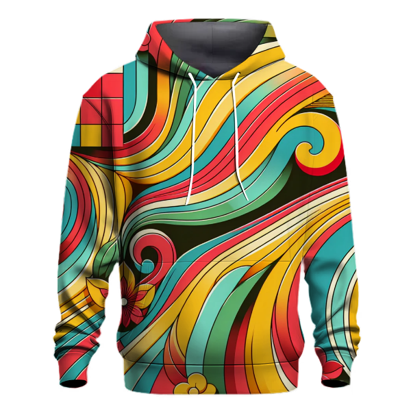 Vibrant 80s Floral Patterns Hoodie