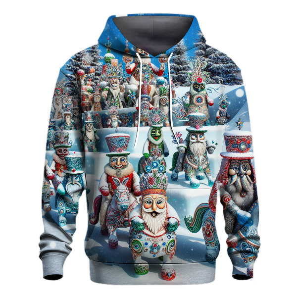 Whimsical Snowman Parade Hoodie