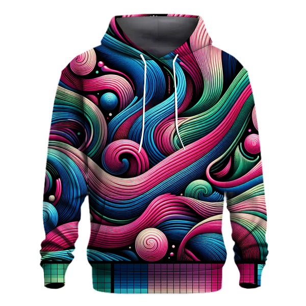 Digital Wave Patterns Hoodie