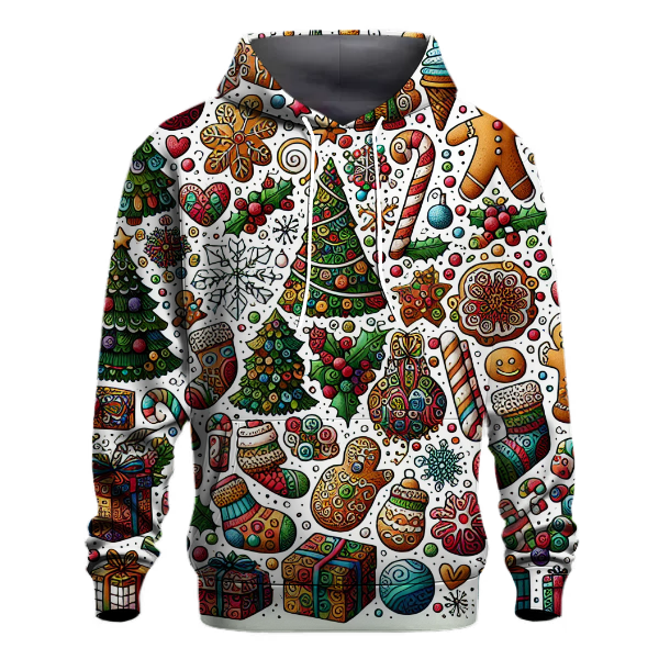 Whimsical Christmas Doodle Collection Hoodie