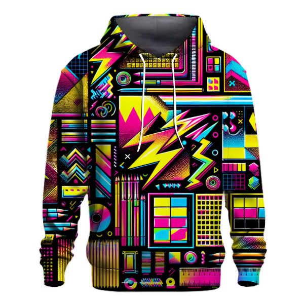 Electric 80s Patterns Hoodie