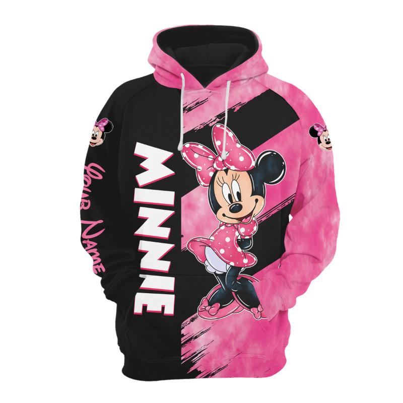 Personalize Name Minnie Pattern Hoodie And Leggings Set Hoodies