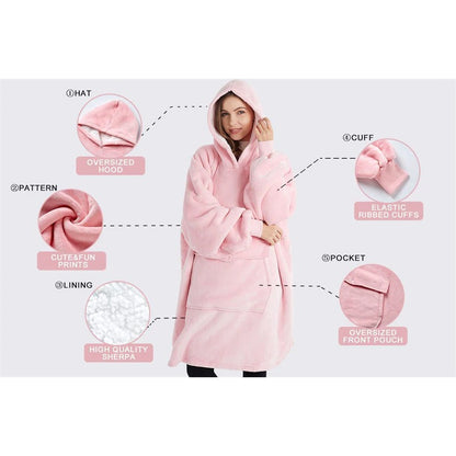 Winter Plush Sherpa Giant Oversized Hoodie Robe