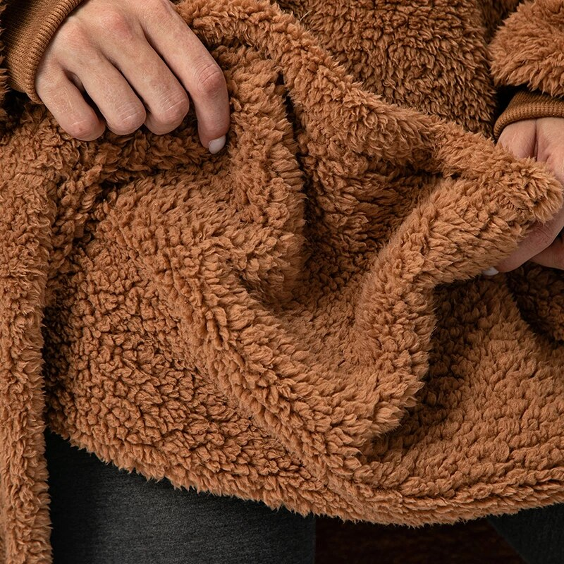 Brown Casual Blanket Hoodie