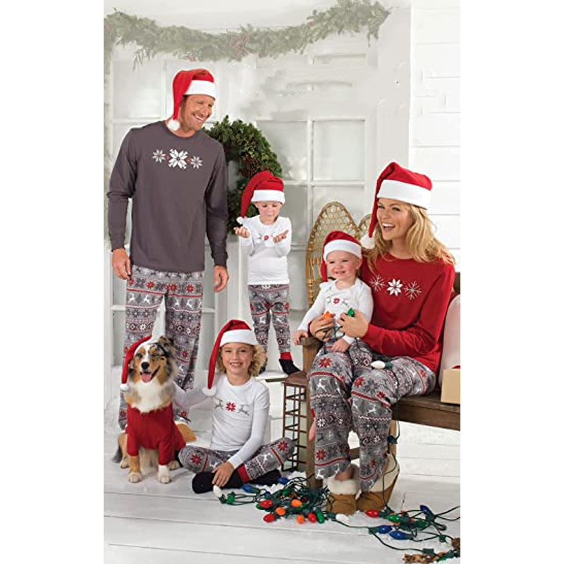 Christmas Round Collar Nordic Print Pajamas