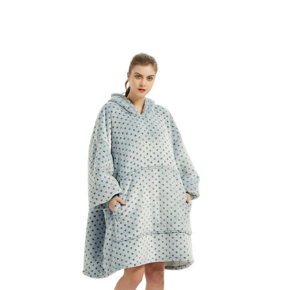 The Luminous Pattern Blanket Hoodie Gray Dots