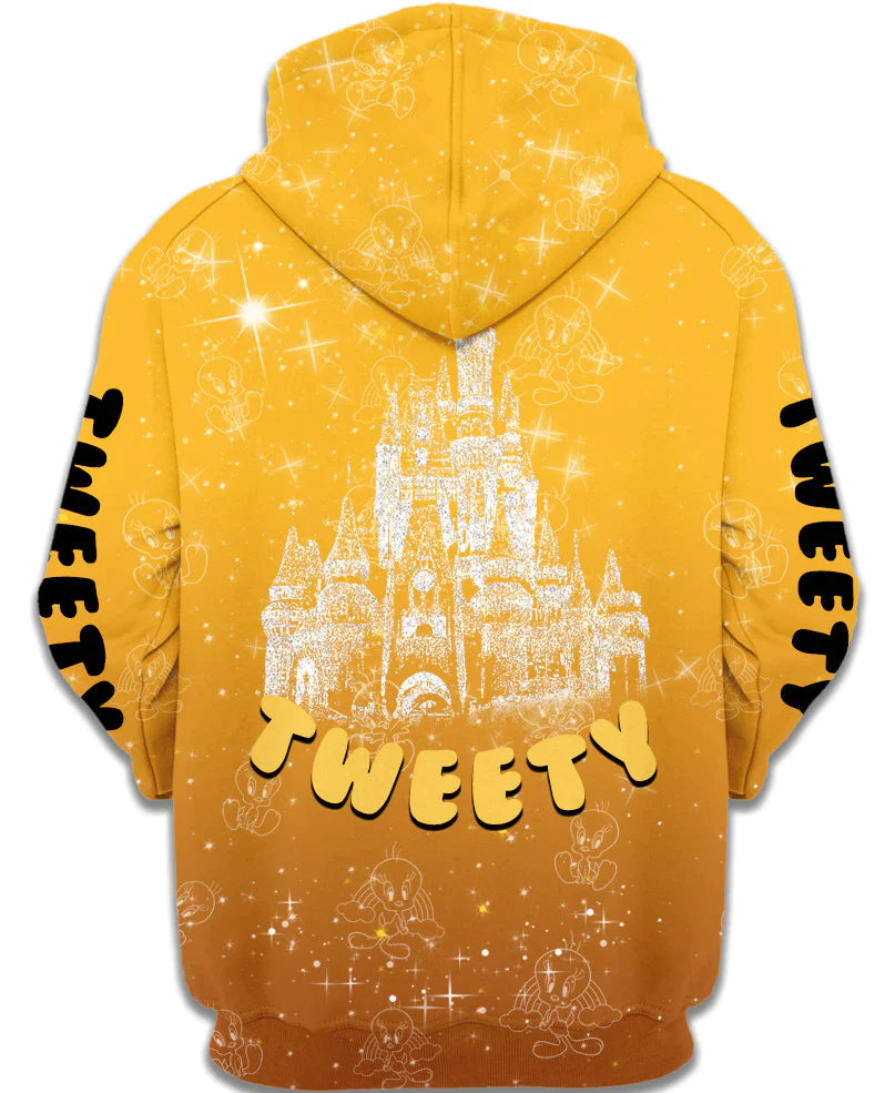 Tweety Print Zip Up Hoodie