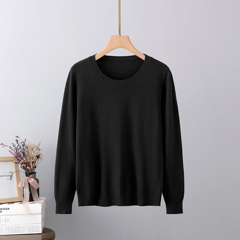 Warm Base Cashmere O-Neck Long-Sleeved Pullover