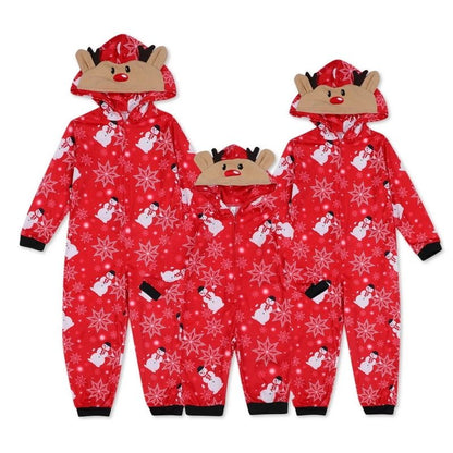 Christmas Festive Jumpsuit Pajama Set Snowman