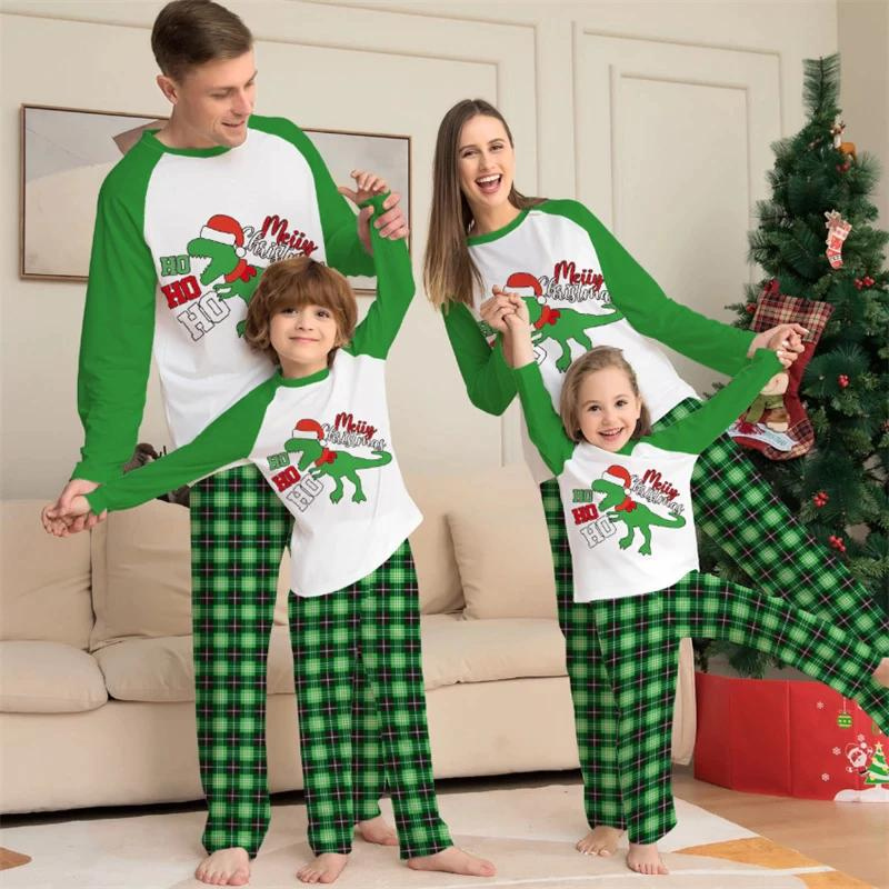 Festive Santa Dinosaur Family Matching Pajama Set Baby