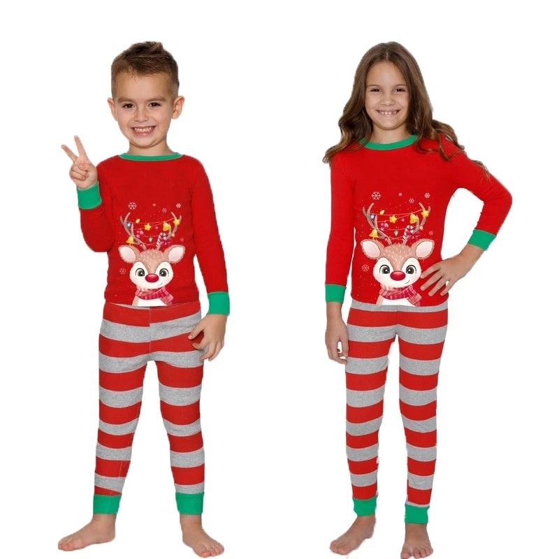 Family Deer Christmas Pajamas Kids