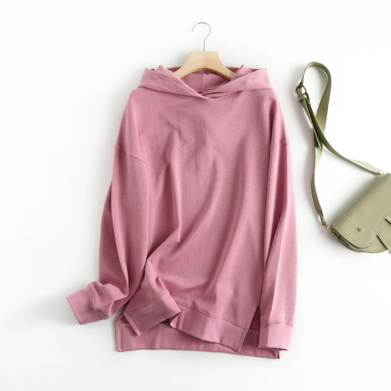 Solid Color Hooded Pullover for Women