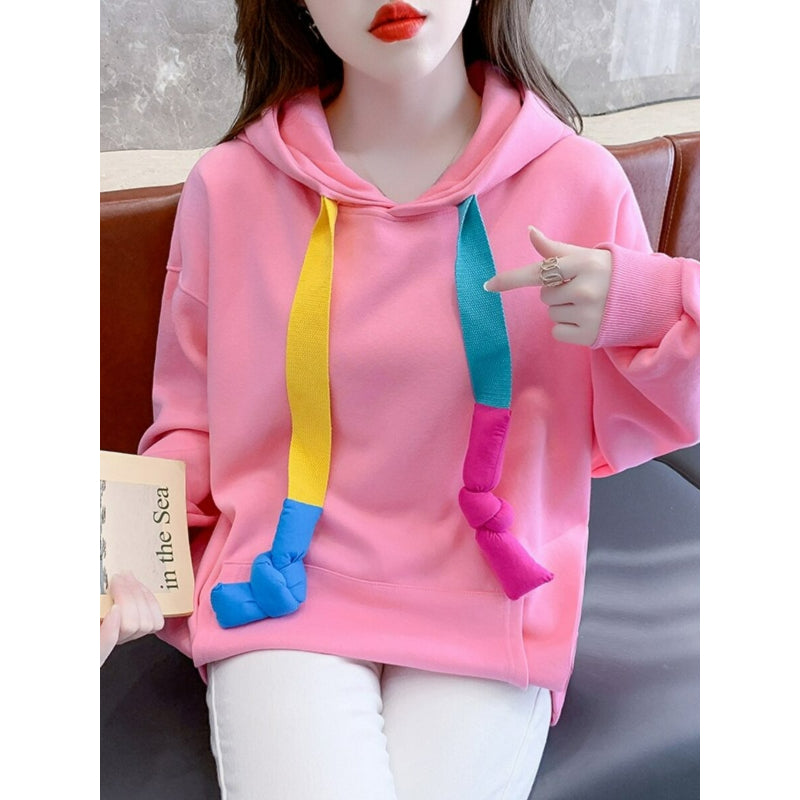 Women's Oversized Hoodie Sweatshirt Pink One Size