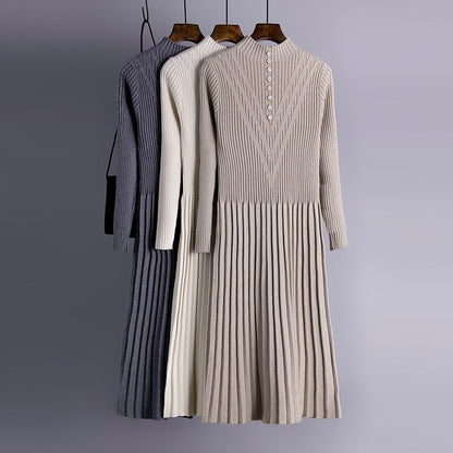 Thickened Straight Woolen Long Knitted Sweater Dress