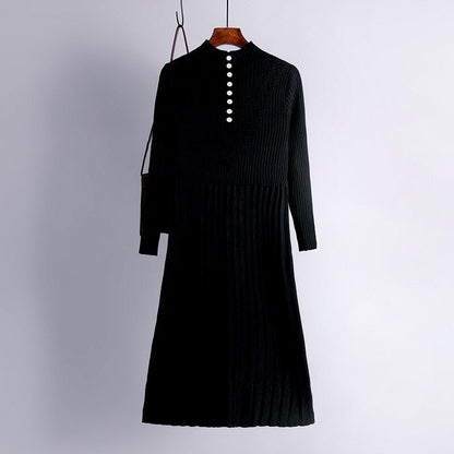 Thickened Straight Woolen Long Knitted Sweater Dress