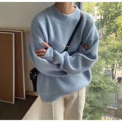 Cashmere Knitted Solid Long-Sleeved Pullover For Women