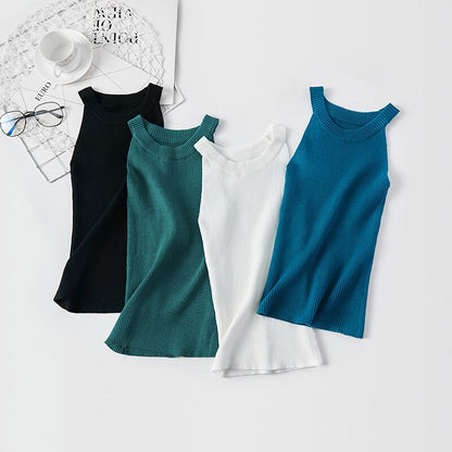 Women Halter Vest Simple Knitted Camisole