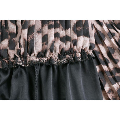 Animal Print High Waist Pleated Skirt