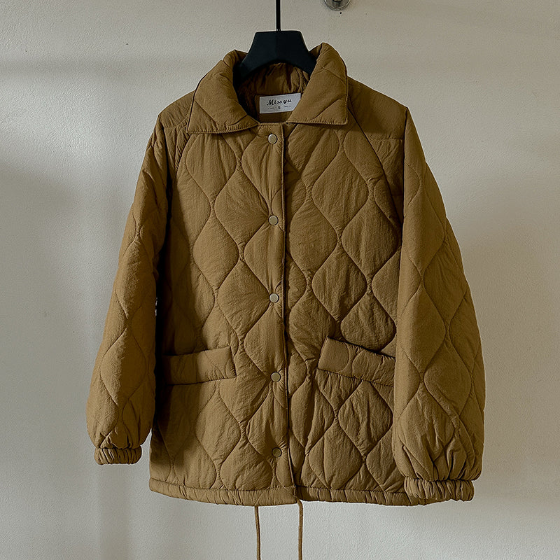 Korean Thick Parkas Warm Down Cotton Jacket Coffee