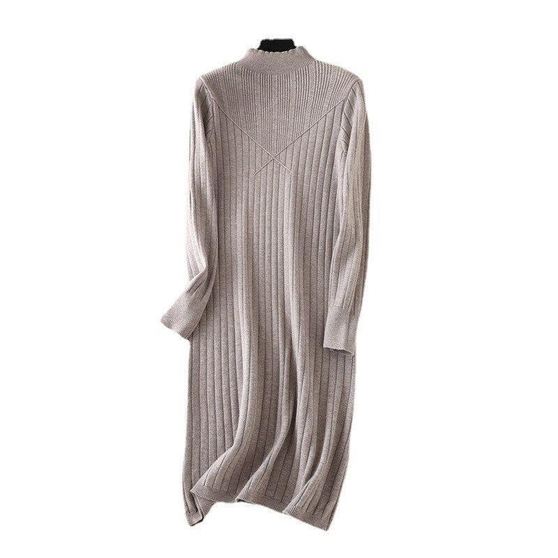 Slim Midi Mock Neck Sweater Dress For Women