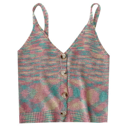 Women's Knitted Outerwear V Neck Tank Top