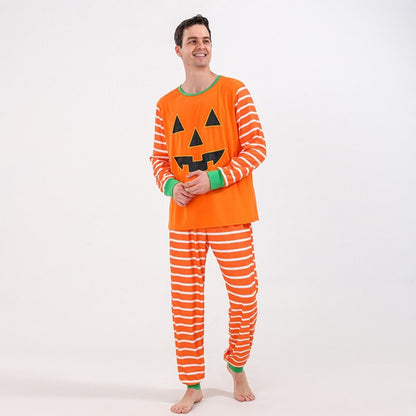 Matching Pajama Sets With Pumpkin Theme For Family