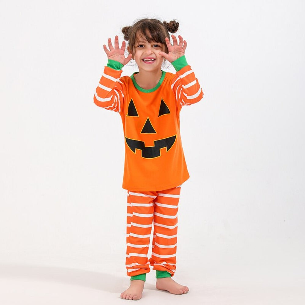 Matching Pajama Sets With Pumpkin Theme For Family