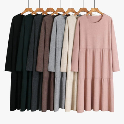 O-Neck Long Knitted Straight Oversized Sweater Dress