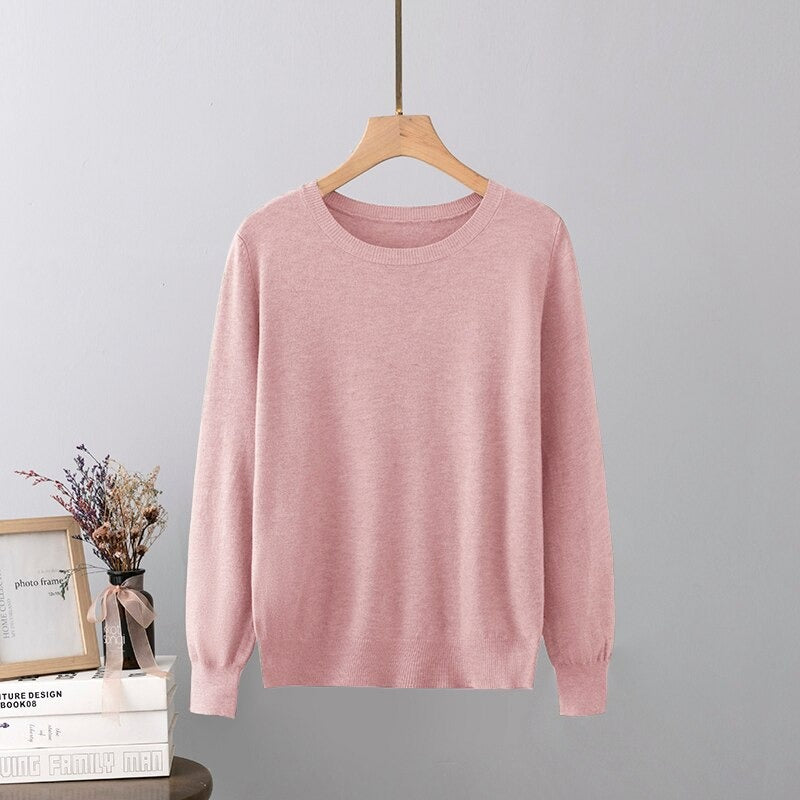 Warm Base Cashmere O-Neck Long-Sleeved Pullover