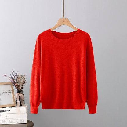 Warm Base Cashmere O-Neck Long-Sleeved Pullover