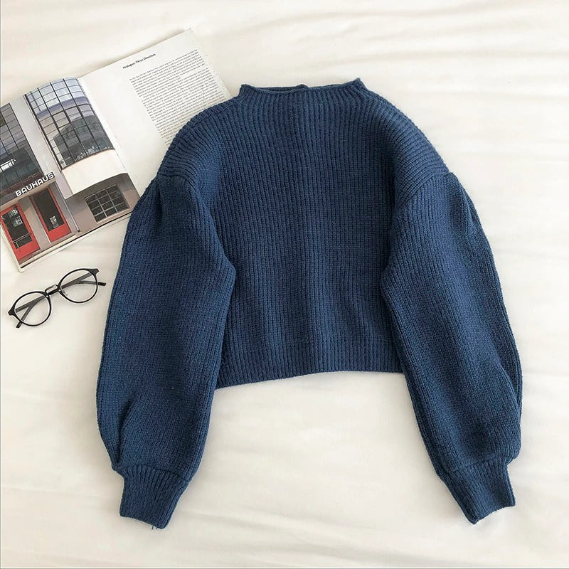 Retro Turtleneck Long Sleeved Sweater For Women